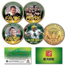 BRETT FAVRE Life &amp; Times Career 24K Gold Plated U.S. JFK Half Dollar 4-C... - €11,96 EUR