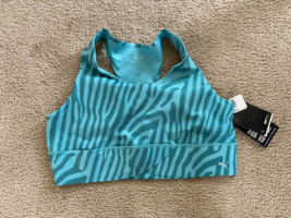 Puma Forever Luxe Graphic Sports Bra Green Zebra print Women&#39;s Sz XL NWT - £21.86 GBP