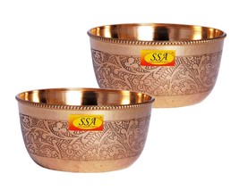 Brass Floral Bowl | Katori - 150 Ml, Set Of 4, Yellow, Free Shipping Worldwide - £39.56 GBP