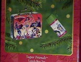QX6724 Super Friends Lunch Box Set 2000 Hallmark Keepsake Ornament 2pc - $10.71