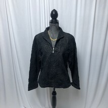 Great Cavalier by St. Paul Jacket Womens XL Black Gold Sparkle Zippered ... - $15.68