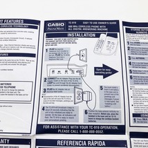 Casio PhoneMate Owner&#39;s Installation &amp; Owners Guide for TC-919 Cordless ... - $6.92
