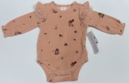 Baby Girl Long Sleeves Fleece Ruffled Bodysuit Flower Floral 3 Months 3M... - £7.83 GBP