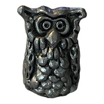 Vintage Pewter Figurine Owl Bird Unmarked Miniature Collectible - $182.44 MXN