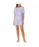 Disney Short Sleeve  &amp; Shorts Pajama Set Purple Minnie Mouse Women&#39;s Sz ... - $23.14