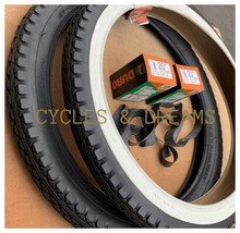 Black &amp; White Wall Vintage Stingray Diamond S2 Tires 20 X 2.125 In Bundle - £48.34 GBP