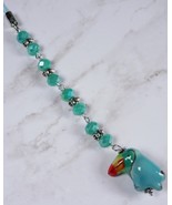 Toucan Beaded Handmade Cell Phone Charm Lanyard Strap Aqua Silver New - $282.06 MXN