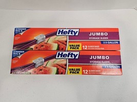 Hefty Slider Jumbo Storage Bags, 2.5 Gallon Size, 24 Count Total (2x val... - £5.23 GBP