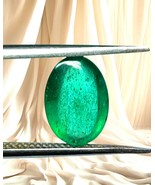 Amazing Natural Zambian Emerald Oval Shape Cabochon Stone With Good Colo... - $40.00