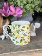 Bone China Mug- Lemons &amp; Blue Tits - $462.73 MXN