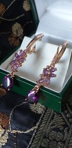 Vintage 1990-s 14 Ct Rolled Gold Amethyst Earrings-Hallmarked 585 RG - £65.72 GBP