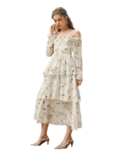 White poly rayon new trendy western frock for woman - $47.00