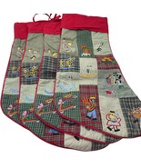 4 Vintage Lillian Vernon Cotton Quilted Embroidered 12 Days Christmas St... - $190.45 CAD