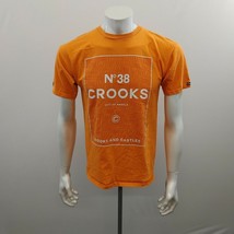 Crooks &amp; Castle Logo T Shirt Men&#39;s Size Medium Orange Cotton Short Sleev... - $150.53 MXN