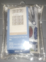 Mainstays Bistro 3 Piece Kitchen Curtain Tier and Valance Set Spice Tin ... - $9.99