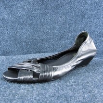 Cole Haan  Women Open Toe Wedge Sandal Shoes Silver Leather Size 7 Medium - £19.75 GBP