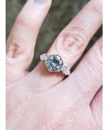 2Ct Round Cut Moissanite Engagement Ring 14k White Gold Plated Hidden Ha... - $186.01 CAD