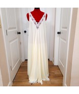 Vintage Lucie Ann Yellow Nightgown Negligee Chantilly Lace Small Nylon v... - $109.36 CAD