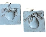 Midwest Ornaments Fruit  Plaque 2 Assorted Apple Pear Embossed Heavy - £7.96 GBP