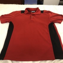 PGA Tour Airflux Men&#39;s Short Sleeve Red Golf Polo Shirt Black Side Size XL Flaw - £7.44 GBP