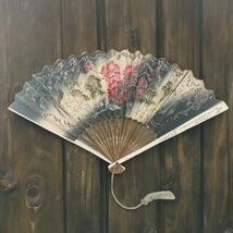 Rare Elegant Antique Oriental Hand Fan Trommers Evergreen Brewery Brookl... - $74.87