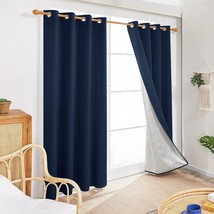 Bedroom Deconovo Navy Curtains - Thermal Insulated Curtains, Light, 2 Pa... - £44.53 GBP