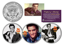 Elvis Presley * King Creole * Colorized Jfk Half Dollar U.S. 3-Coin Set Licensed - £14.73 GBP