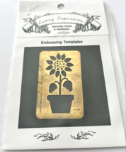 Lasting Impressions Brass Embossing Template S638 Sunflower in Pot 1994 ... - $6.89