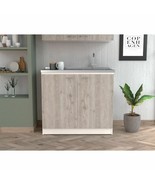 Napoles Utility Sink: Oak/Gray Cabinet - $7,767.93 MXN