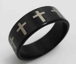 Cross RING band with Cross sign imprinted around  – Various sizes - NEW - £2.93 GBP
