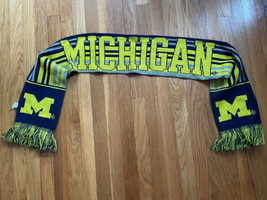 Michigan Wolverines Scarf Blue Yellow Acrylic NCAA Football Fall Winter  - £15.14 GBP