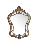 Vintage Gilt Roccoco Wall Mirror, Hollywood Regency Mirror Barbara Byrd ... - $399.00