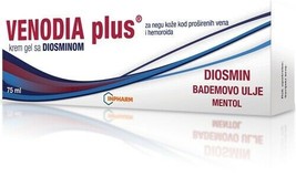 Venodia plus cream gel with diosmin for veins and hemorrhoids 75g - $23.02
