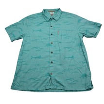 Columbia Shirt Mens XL Blue River Lodge Outdoors Fishing Short Sleeve Button Up - £18.22 GBP