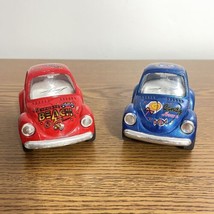 Lot Of 2 Kintoy VW Beetle Diecast Red &amp; Blue Pull Back Toy Cars Beach / ... - $9.79