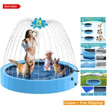 79-Inch Foldable Dog Pool &amp; Sprinkler - Perfect Summer Fun for Large Pets - $184.09