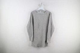 Vtg 90s Streetwear Mens Large Blank Thermal Waffle Knit Long Sleeve T-Shirt Gray - £31.11 GBP