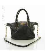ELEGANT BLACK MICHAEL KORS PEBBLED LEATHER SATCHEL SHOULDER BAG PURSE! - $127.71