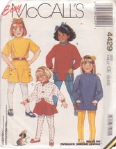 McCALL&#39;S PATTERN 4429 SIZES 3,4,5 GIRLS&#39; TOPS, SKIRT AND PANTS UNCUT - £2.39 GBP