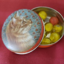 Lot 1 Cat Tin Filled With 12 Marbles - $9.94