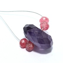 Amethyst Faceted Rondelle Jade Beads Briolette Natural Loose Gemstone Jewelry - £2.34 GBP