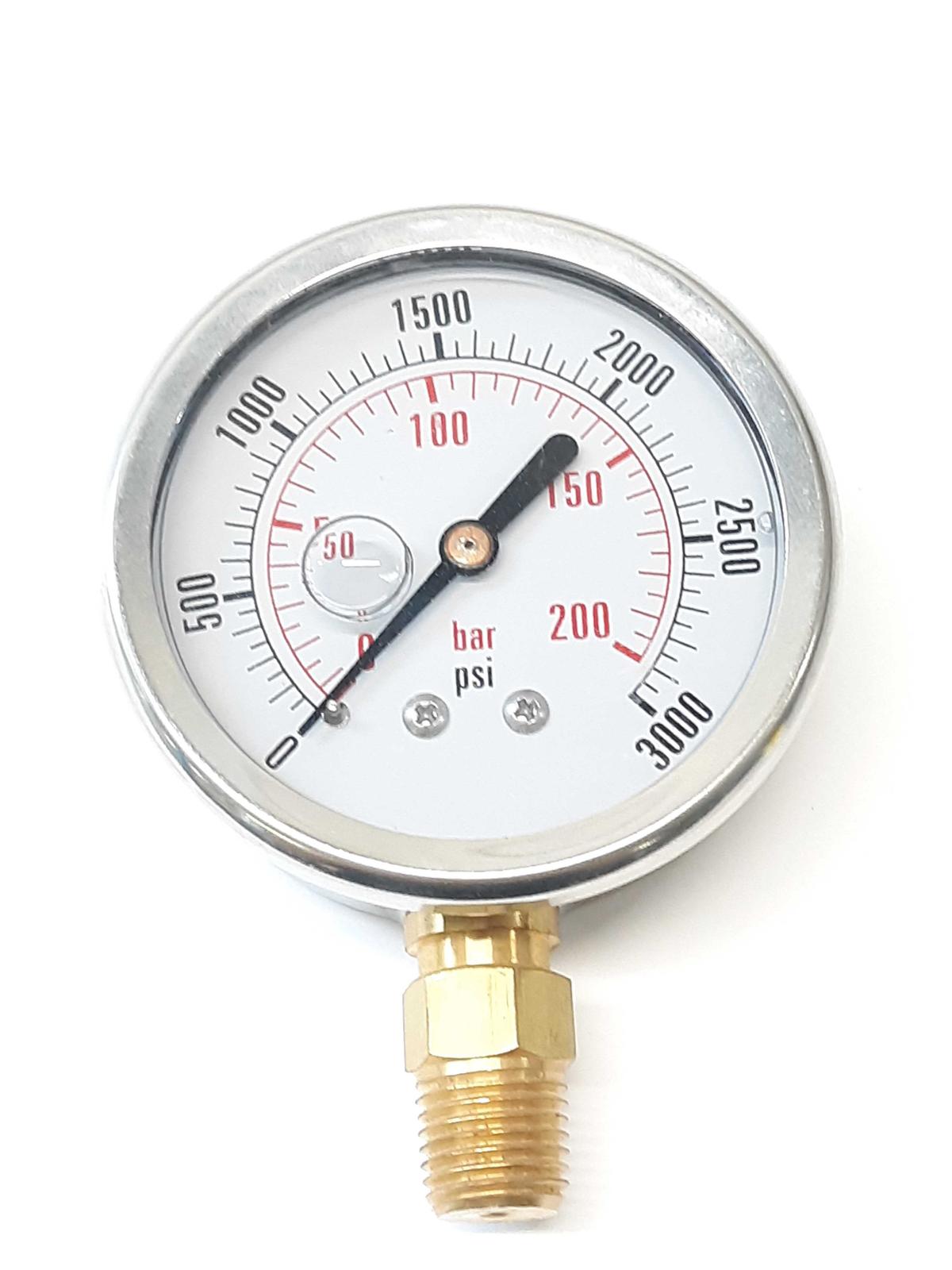 Stainless Steel 2016.07.25 Liquid Filled Pressure Gauge 0-3000  - $10.99