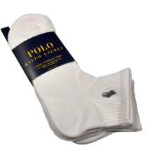 Polo Ralph Lauren Men&#39;s Technical Sport Quarter Socks 3 Pack White Size ... - £15.18 GBP