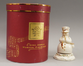 Lenox China Jewels Christmas Wind Up Musical Figurine Snowman Fishing Spins - £55.32 GBP