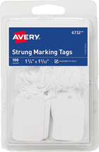 Avery White Strung Marking Tags, 1.75 X 1.09 Inches, Pack of 100 (6732) - £2.85 GBP