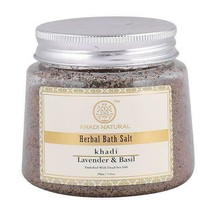 Khadi Natural Lavender &amp; Basil Bath Salt 200 gm Ayurvedic Skin Body Face Care - £28.01 GBP