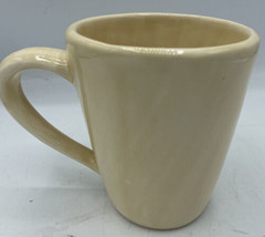  POTTERY BARN Sausalito Natural (Ivory) Mug Coffee Tea Height: 4 1/2 Handpainted - £11.55 GBP