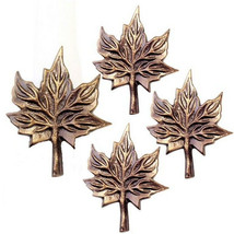 Thanksgiving Napkin Rings Fall Foliage Leaf in Copper Set of 4 Leaves Au... - £28.88 GBP