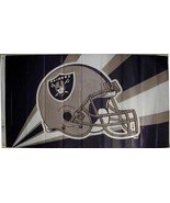 OAKLAND RAIDERS HELMET FLAG NFL FOOTBALL 3 X 5 - $465.38 MXN