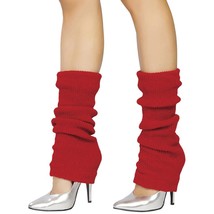 Red Leg Warmers Knee High Knit Thick Cozy Rave Club 80s Retro Costume LW101 - £11.96 GBP